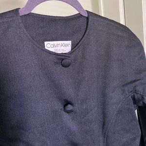 Black Calvin Klein Military Style Jacket with Buttons